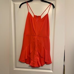 Coral colored flouncy romper by Mustard Seed, size Medium